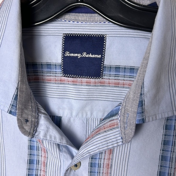 Tommy Bahama men XL shirt,cotton 77,silk (23) long sleeve,checkered,striped - Picture 6 of 16
